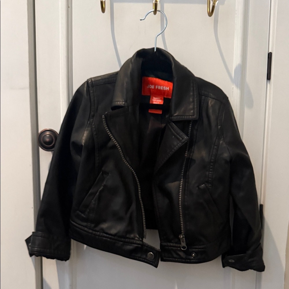 Joe Fresh Black Faux Leather Moto Jacket